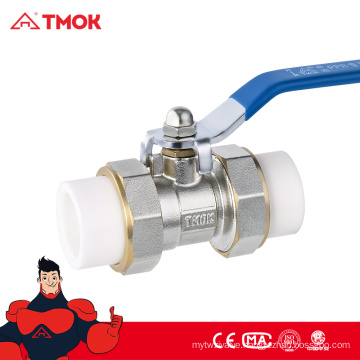 DN20 PPR Brass Heat Fusion Plumbing Fitting Double Union Socket Ball Valve